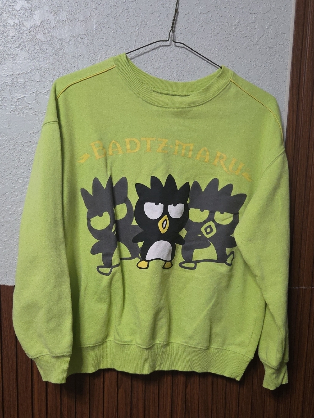 Sanrio Badtz-Maru Neon Green Graphic Pullover